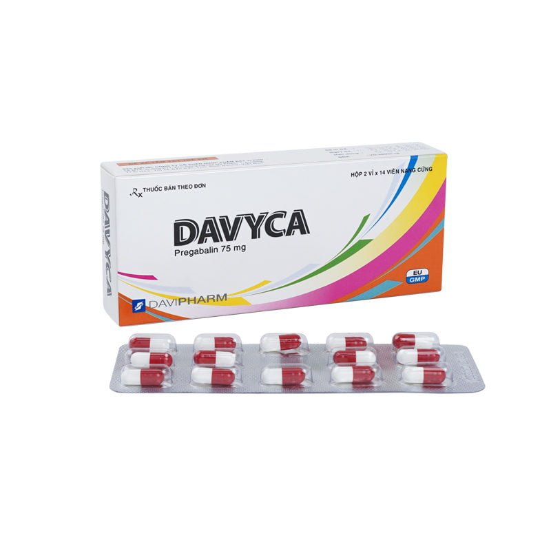 Davyca Pregabalin 75mg Davipharm (Hộp 28 viên)