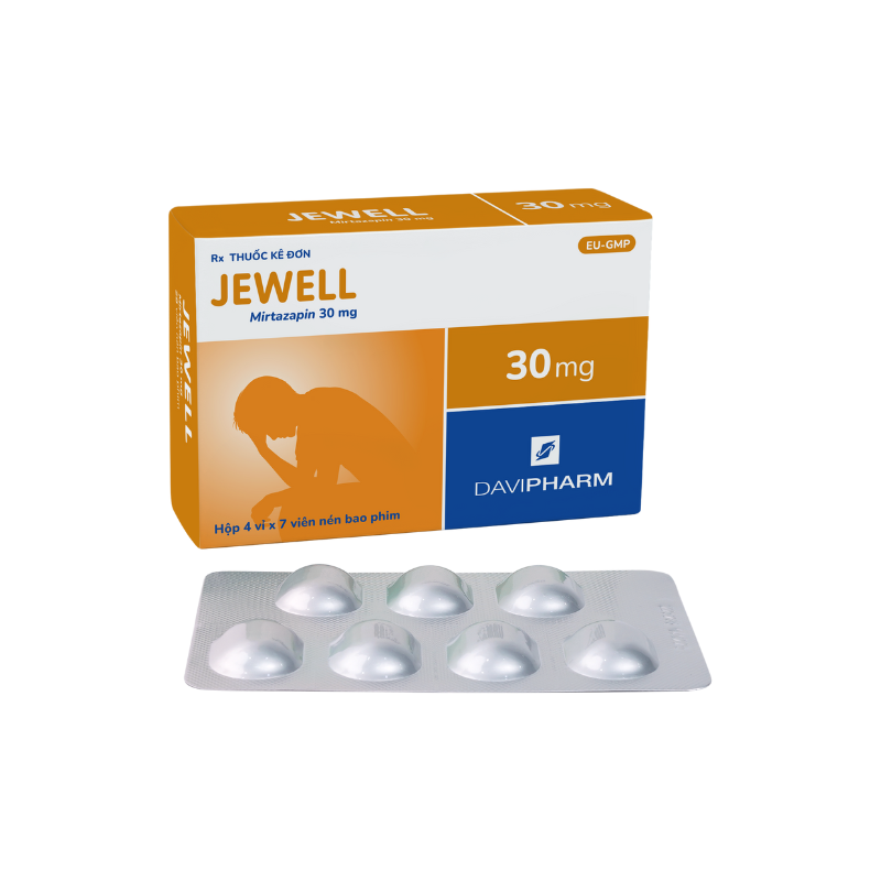 Jewell Mirtazapine 30mg Davipharm (Hộp 28 viên)