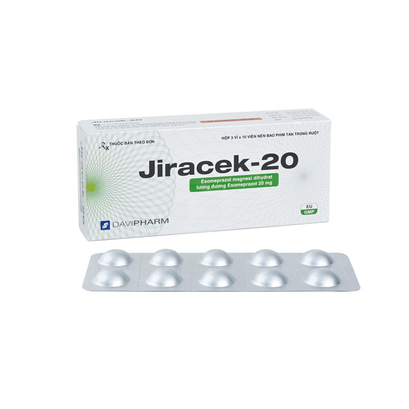 Jiracek-20 Esomeprazole 20mg Davipharm (Hộp 30 viên)