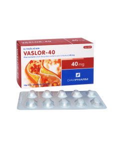 Vaslor-40 Atorvastatin 40mg Davipharm (Hộp 60 viên)