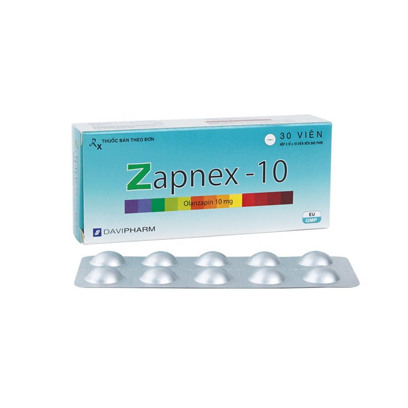 Zapnex-10 Olanzapine 10mg Davipharm (Hộp 30 viên)