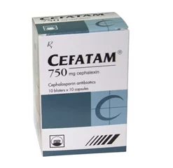 Cefatam Cephalexin 750mg hộp 10 vỉ x 10 viên nang Pymepharco